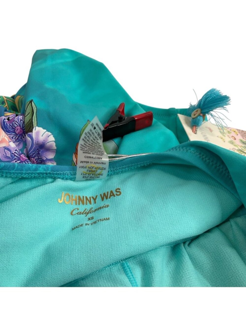 Johnny Was Swimsuit Women Sz XS Floral Square Neck One Piece Nwt $138 - Picture 7 of 11